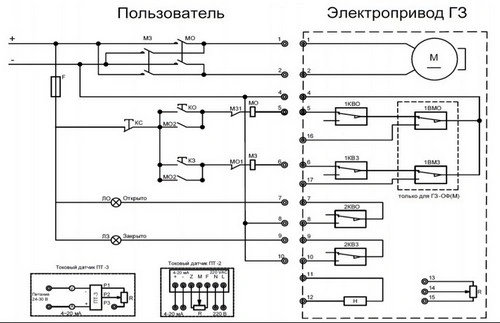 Электрическая схема подключения 24 В