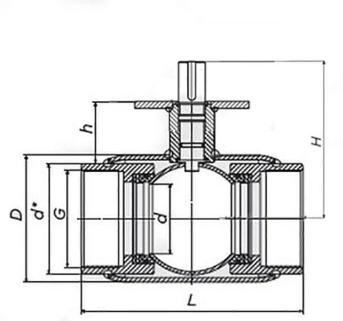 Кран шаровой ALSO КШ.М.Р.065.25-01 2 1/2″ Ду65 Ру25 стандартнопроходной, внутренняя резьба, корпус - сталь 20, уплотнение - PTFE, управление - пневмопривод PA-DA-083 с ручным дублером HDM-2