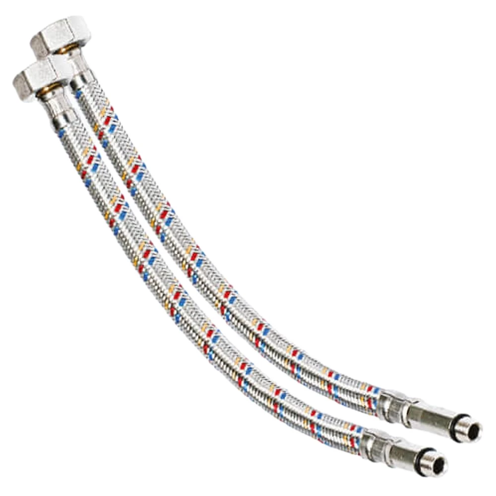 Комплект подводки гибкой для смесителя ALTSTREAM Super 1/2″хМ10х18-1/2″хМ10х35 0,8м оплетка нержавеющая сталь, накидная гайка/штуцер