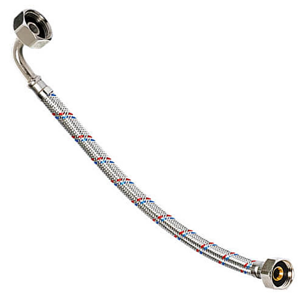 Шланг заливной ALTSTREAM Base 3/4″ Ру20, длина - 2.5 м, материал - нержавеющая сталь, присоединение - гайка / гайка, для стиральной машины
