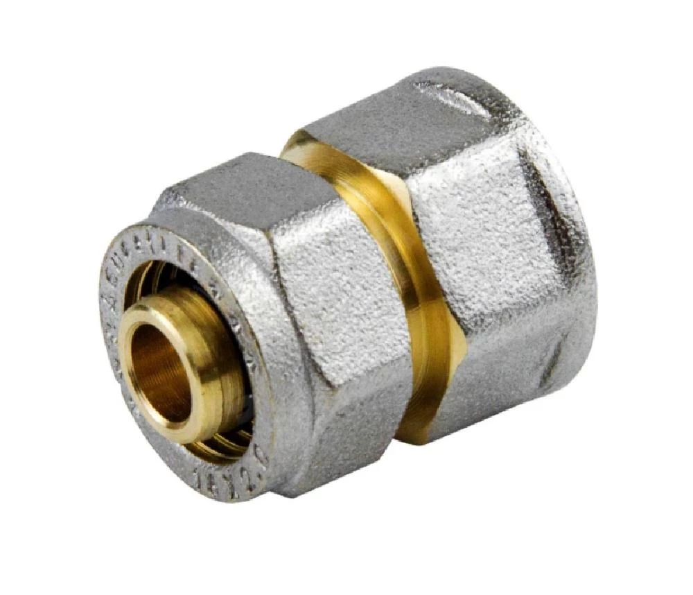 Муфта Aquasfera 7002 Дн26х3/4″ Ру16 соединительная компресс-внутренняя резьба, для металлопластиковых труб, латунь