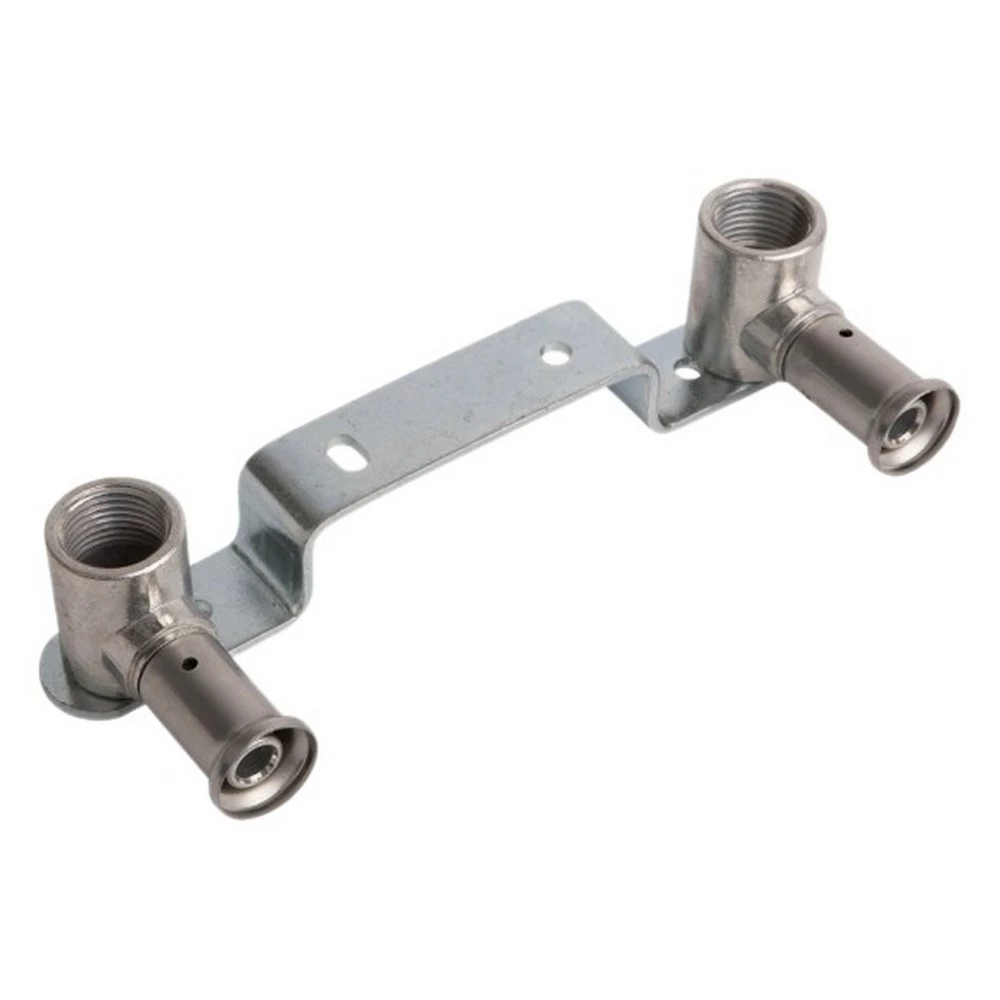 Водорозетка латунная HENCO 28PV-1 Дн16x1/2″x16x1/2″ Ру16 двойная приподнятая 153 мм, пресс
