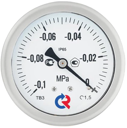 Вакуумметр осевой Росма ТВ-320Т.00 (-0.1-0МПа) G1/4 1.5 байонет виброустойчивый (готовый к гидрозаполнению) 150мм, тип - ТВ-320Т, осевое присоединение, шкала (-0.1-0МПа), резьба G1/4, класс точности 1.5, цвет хром