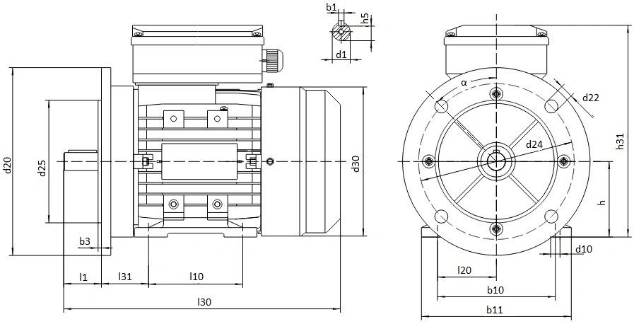 Электродвигатель БЭЗ АИРЕ 80C2-IM2081-2.2-3000 однофазный, монтажное исполнение IM2081, мощность 2.2 кВт, частота вращения ~ 3000 об/мин, корпус - алюминий, 22174