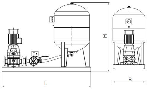 Насосная станция CNP PFFS2 CDM42-2-2S16S CDM1-7 поверхностная, корпус - чугун, мощность одного насоса - 5.5кВт, 380В