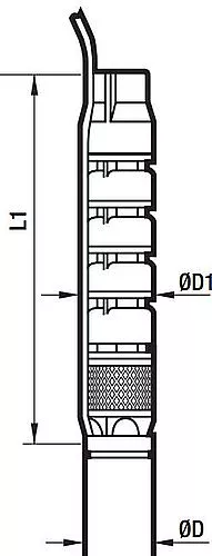 Гидравлическая часть насоса DAB SMC6 45/11F погружного, корпус - чугун, мощность - 18.5кВт, напор - 154.5м, производительность - 1100л/мин