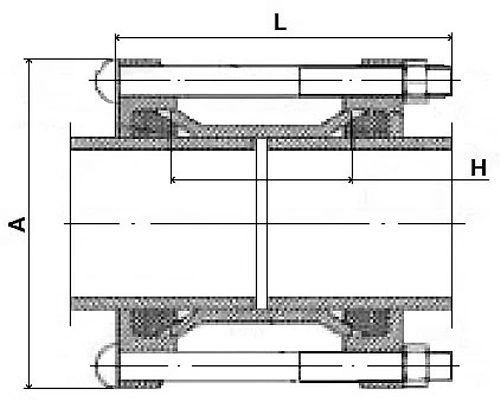 Муфта соединительная ДРК CCDS2112E-SS Ду150 Ру16, корпус - сталь S235, уплотнение - EPDM, обжимной диаметр 159-182мм TIAN