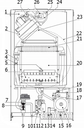 Котел газовый Ferroli Vitabel HF40 40 кВт настенный одноконтурный