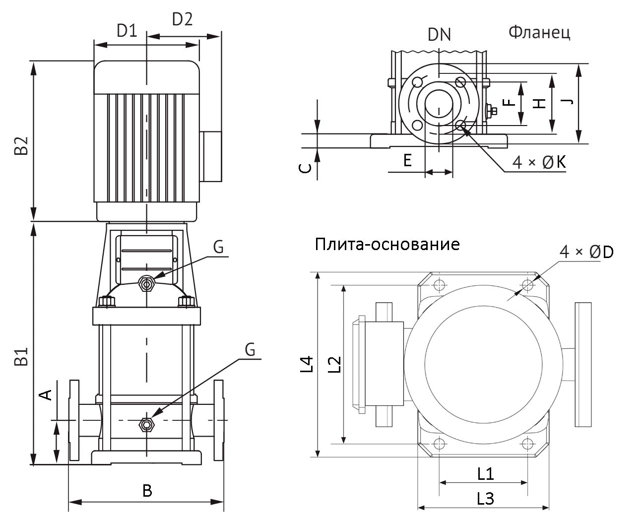 Насос многоступенчатый Unipump MVH 4-22 поверхностный, корпус - алюминий, мощность - 4кВт, напор - 164м, производительность - 67л/мин, 220/380В