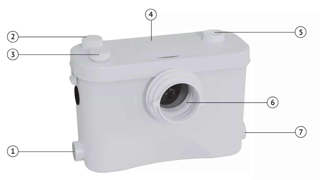Канализационная установка Unipump SANIVORT 405 М поверхностная, корпус - пластик, мощность - 0.4кВт, напор - 8м, производительность - 145л/мин, 220В
