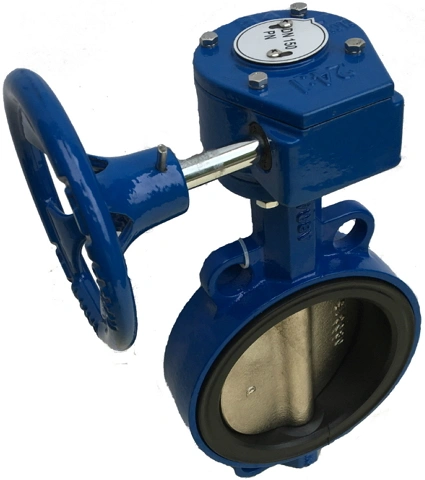 Затвор дисковый поворотный ABRA BUV-VF826D Ду500 Ру16 межфланцевый, корпус - чугун GG25, диск - чугун GGG-40, уплотнение - EPDM, с редуктором