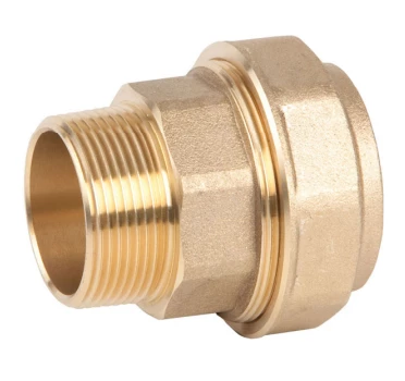 Штекер разъемный GENEBRE 0017 04, 1/2″ Ду15 (1/2″ x PE20), Ру16, прямой, компрессионный, полнопроходной, латунь