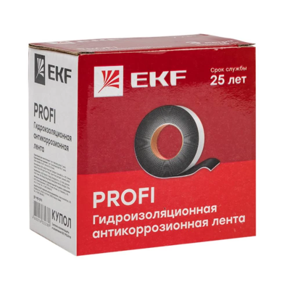 Лента гидроизоляционная EKF PROFI PROxima 50 мм х 1 м антикоррозионная, ширина 50 мм, длина ленты 1 м, материал - самоамальгамирующий каучук