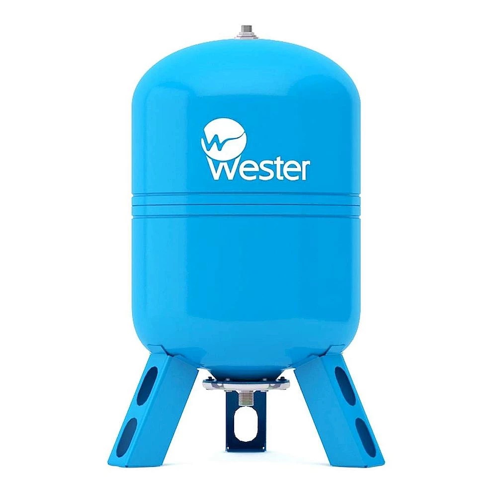 Гидроаккумулятор Wester WAV16 1″ 50 л Ру16 вертикальный, наружная резьба, корпус – углеродистая сталь