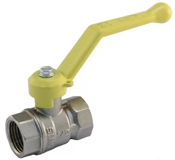 Кран шаровой LD Pride 47.32.В-В.Р GAS (аналог 11Б27П) 1 1/4″ Ду32 Ру25 ГАЗ полнопроходной, двухходовой, латунь ЛС59-1 никелированная, уплотнение - фторопласт, внутренняя резьба, ручка-рычаг