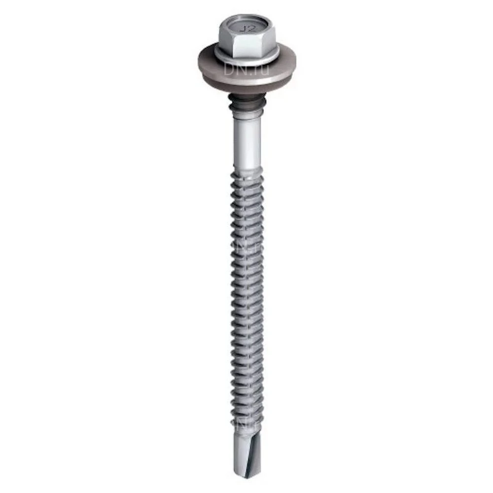 Шуруп самосверлящий EJOT SAPHIR JT2-D-6H-5.5/6.3х172 V16 диаметр 5.5/6.3мм, длина 172мм, толщина соединительных деталей 132-154мм, материал - углеродистая сталь с покрытием Climadur, уплотнительная шайба E16 с EPDM прокладкой, упаковка - 100шт
