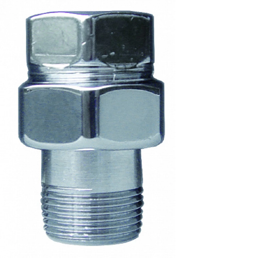 Соединитель латунный FAR FL 0449 3/4″ Ду20 Ру10 3-х компонентный прямой хромированный под серебро, присоединение ВР - НР