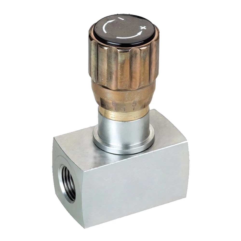 Дроссель двунаправленный LSQ L G12-G1/2″ Ду15 Ру315 условный проход 12 мм, присоединение внутренняя резьба, корпус - сталь, уплотнение - NBR