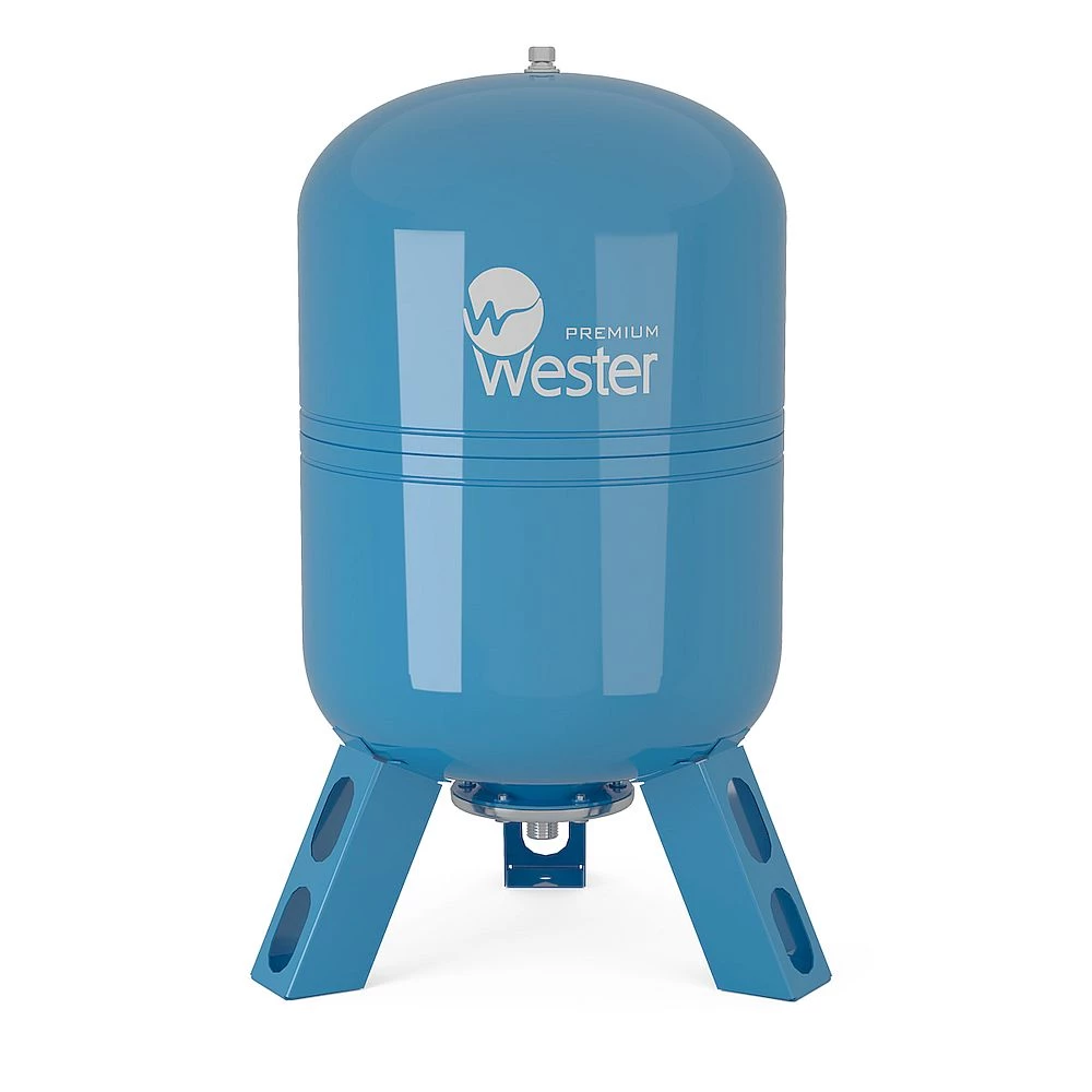 Гидроаккумулятор Wester Premium WAV 1″ 150 л Ру10 вертикальный, наружная резьба, корпус – углеродистая сталь