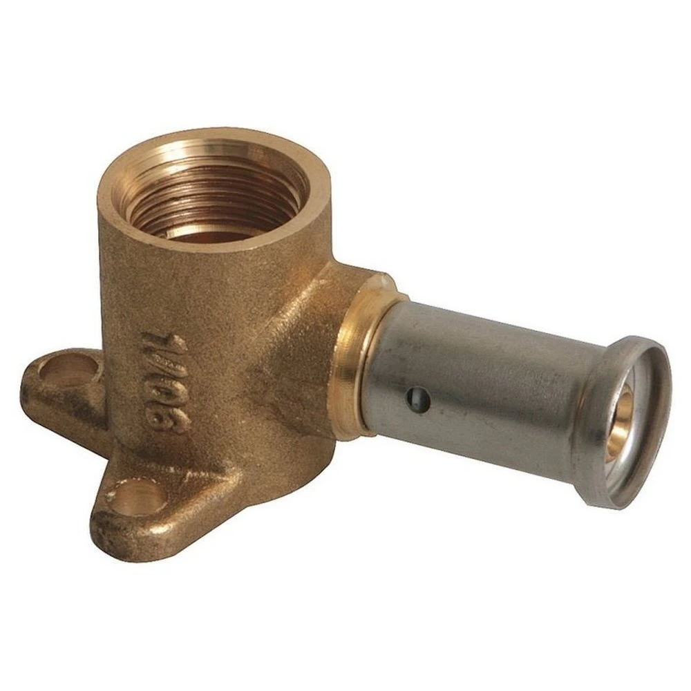 Водорозетка латунная HENCO 2P Дн14x1/2″ Ру16 укороченная 35 мм, внутренняя резьба/пресс