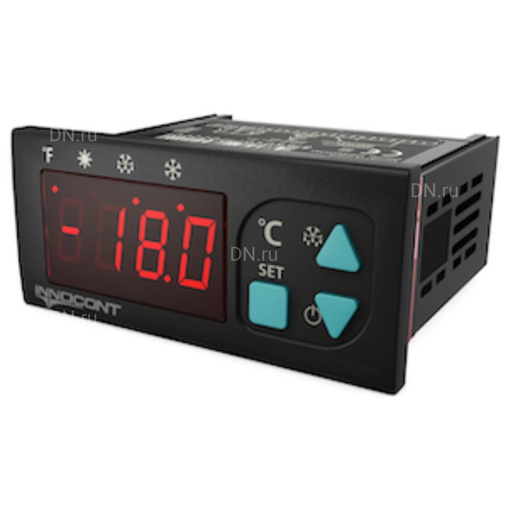 Контроллер температурный INNOCONT TRT-F-Y-230-2N-3 для управления охлаждением/размораживанием, 4 разряда, 2xNTC, выходы реле на компрессор, охладитель и испаритель, комплектный фиксатор, 220В