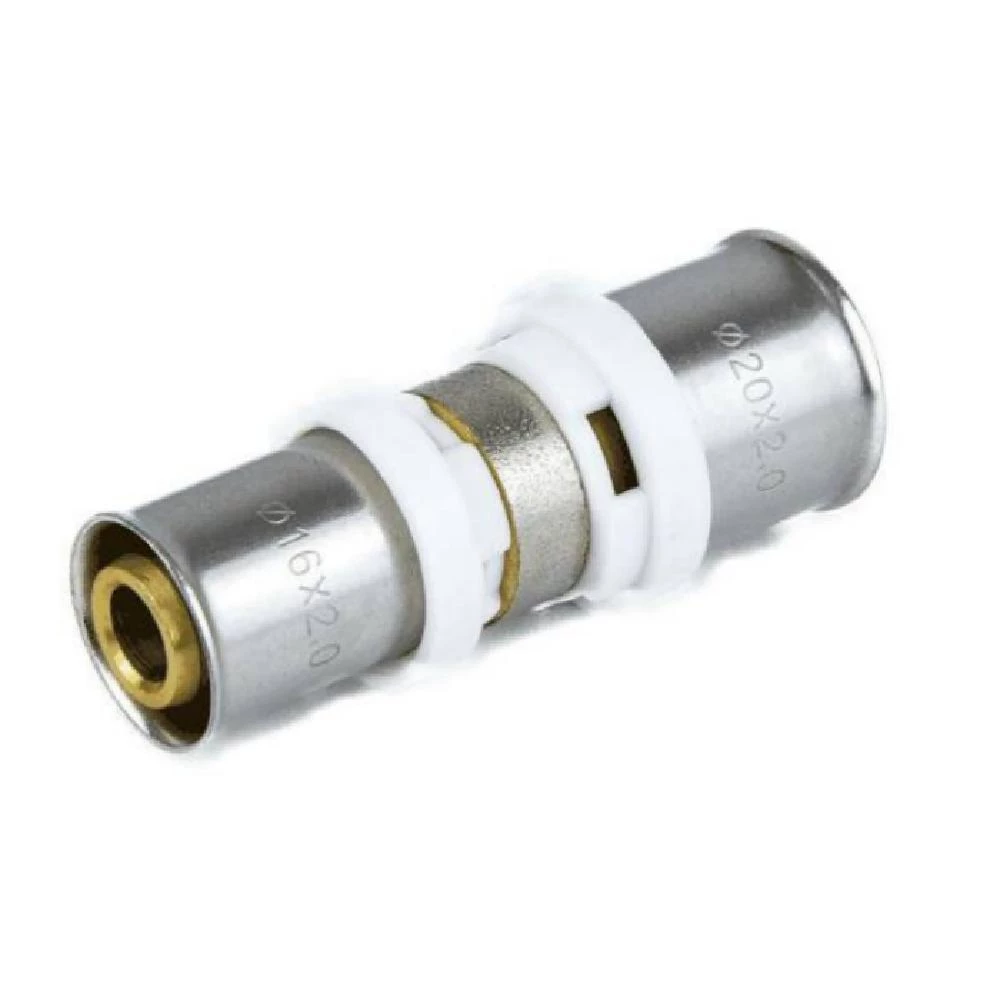 Муфта Aquasfera 8004 Дн20х32 Ру16 соединительная переходная пресс, для металлопластиковых труб, латунь
