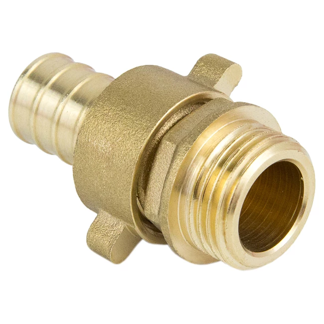 Переходник разъемный Aquasfera 9104 Дн40х1 1/2″ Ру16 наружная резьба/штуцер, для шланга, материал - латунь
