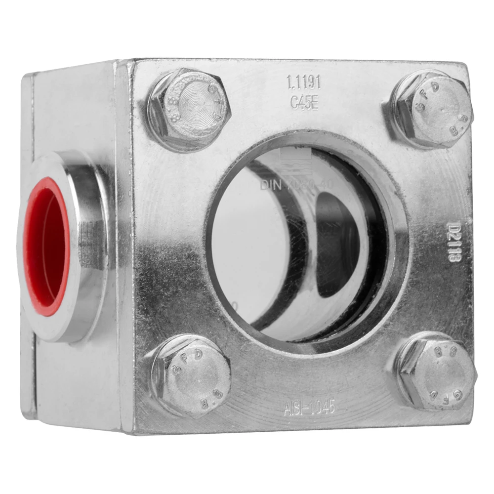 Стекло смотровое АДЛ CC03 1 1/2″ Ду40 Ру40 резьбовое корпус – углеродистая сталь, двустороннее