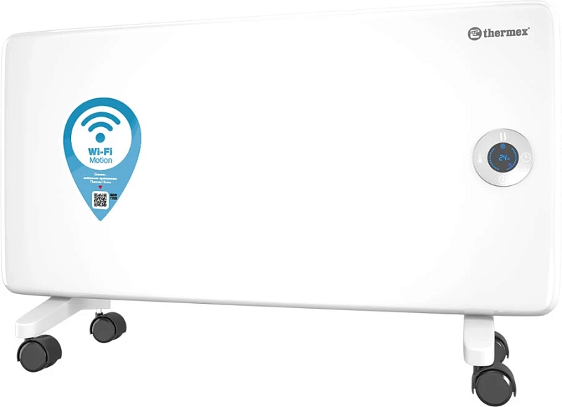 Конвектор электрический THERMEX Frame E Wi-Fi 1500E 1.5 кВт с электронным термостатом, ножки с шасси, белый
