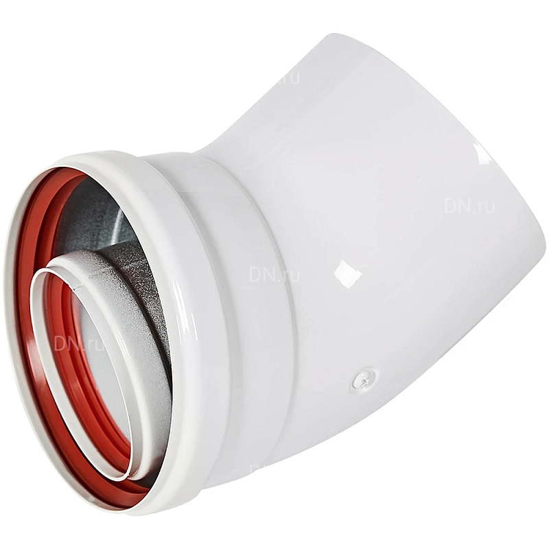 Отвод ROMMER RCA-8125-000045 Ду80х125 45° традиционный, коаксиальный, материал - алюминий, тип соединения - папа-мама