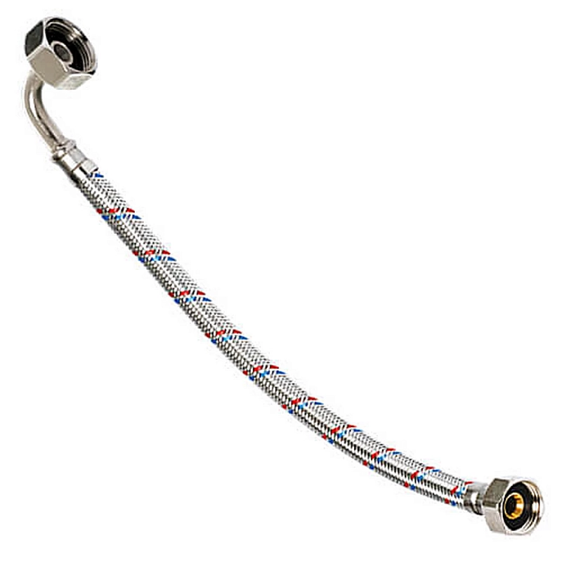 Шланг заливной ALTSTREAM Base 3/4″ Ру20, длина - 2.5 м, материал - нержавеющая сталь, присоединение - гайка / гайка, для стиральной машины
