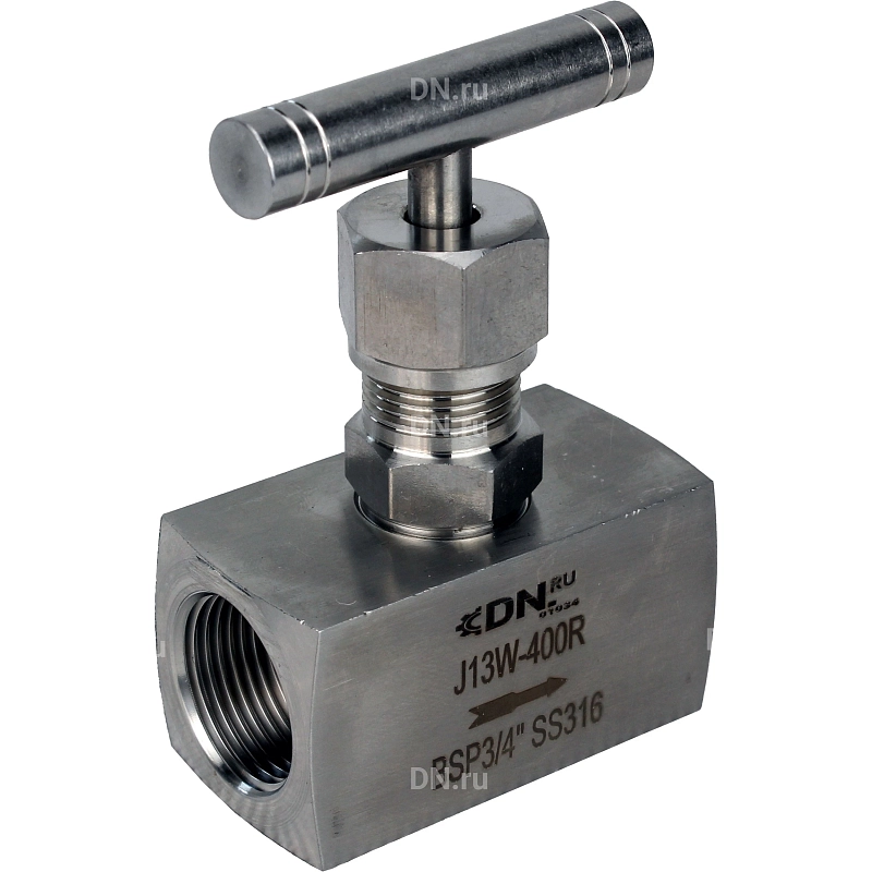 Клапан игольчатый VN3232M-T-Ht 2″ Ду50 Ру400 резьбовой, корпус - нержавеющая сталь 316, уплотнение - металл, с Т-образной рукояткой