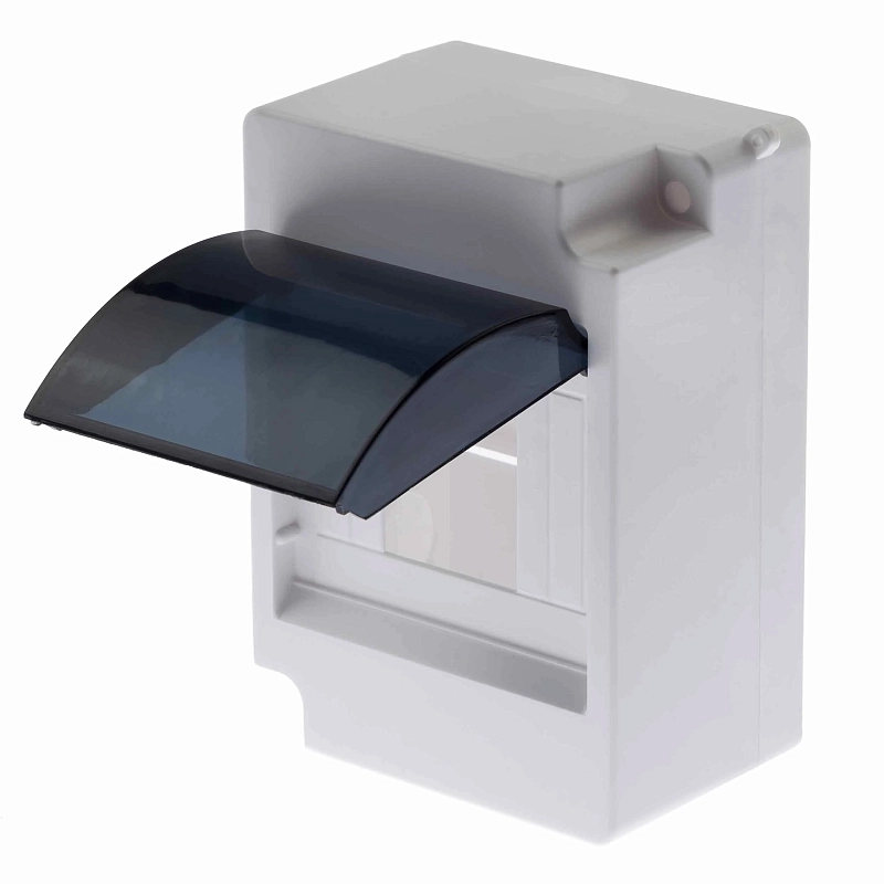Бокс навесной ЭРА SIMPLE КМПн 1/4 IP30, прозрачная крышка, количество модулей - 4, корпус - пластик, цвет - белый Б0051471
