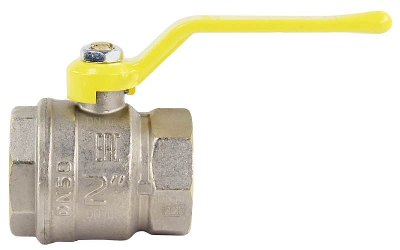 Кран шаровой LD Pride 47.25.В-В.Р GAS (аналог 11Б27П) 1″ Ду25 Ру40 ГАЗ полнопроходной, двухходовой, латунь ЛС59-1 никелированная, уплотнение - фторопласт, внутренняя резьба, ручка-рычаг