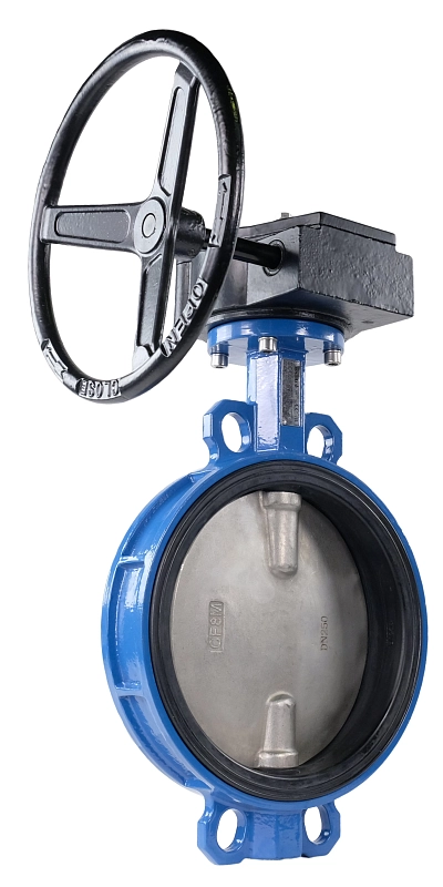 Затвор дисковый поворотный Tecofi VPI 4449-08 Ду250 Ру16 межфланцевый, корпус - ковкий чугун EN-GJS-500-7, диск - нержавеющая сталь CF8M, уплотнение - EPDM, с редуктором