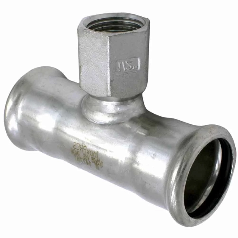 Тройник RM InoxPRES 189 Дн28х1/2″х28 Ру16 переходной, нержавеющая сталь AISI 316L, присоединение пресс/внутренняя резьба BSP