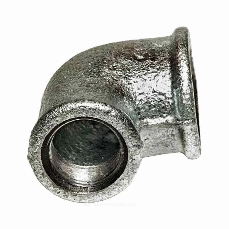 Угольник переходной Fittex 3/4″x1/2″ Ду20x15 Ру16 внутренняя/внутренняя резьба, корпус - чугун оцинкованный