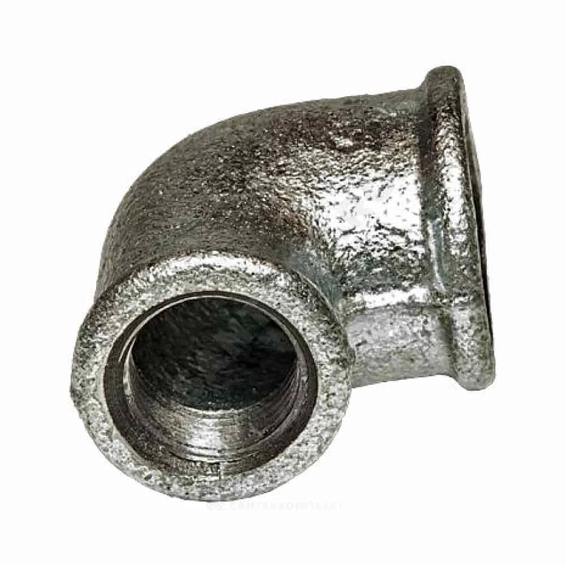 Угольник переходной Fittex 3/4″x1/2″ Ду20x15 Ру16 внутренняя/внутренняя резьба, корпус - чугун оцинкованный