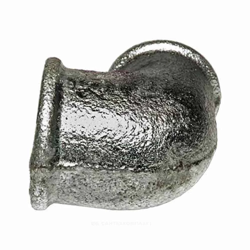 Угольник переходной Fittex 3/4″x1/2″ Ду20x15 Ру16 внутренняя/внутренняя резьба, корпус - чугун оцинкованный