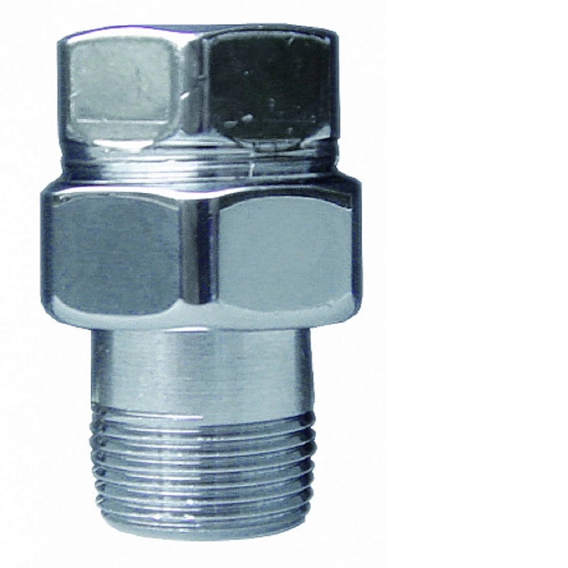 Соединитель латунный FAR FL 0449 3/4″ Ду20 Ру10 3-х компонентный прямой хромированный под серебро, присоединение ВР - НР