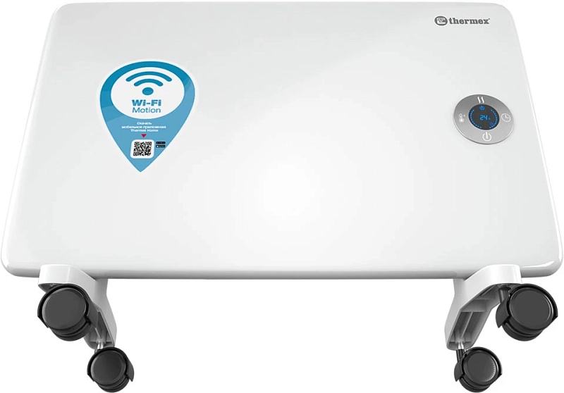 Конвектор электрический THERMEX Frame E Wi-Fi 1000E 1 с электронным термостатом, ножки с шасси, белый