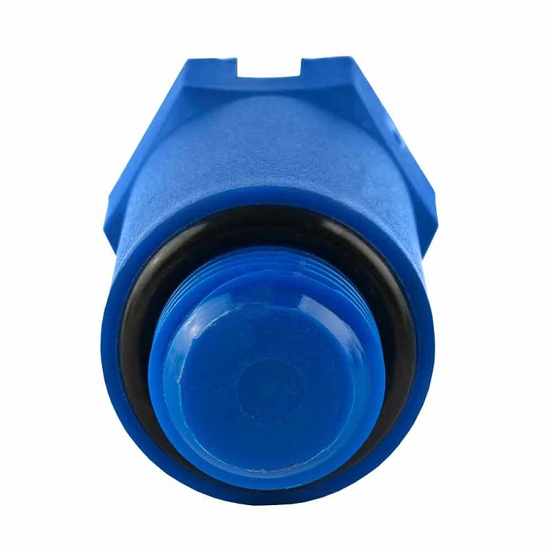 Заглушка РОС 1/2″ Ду15 Ру10 L=68мм для водорозетки, корпус - пластик, наружная резьба, цвет - синий