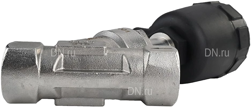 Клапан отсечной пневматический 3/4″ Ду20 Ру25, корпус - нержавеющая сталь SS316, резьбовой, Y-образный, корпус привода - пластик (VSP3241P-T-1PNC)