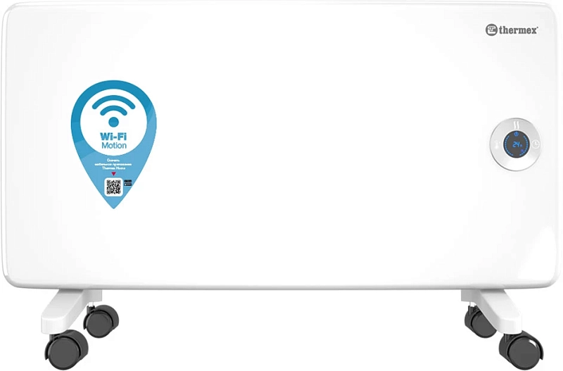 Конвектор электрический THERMEX Frame E Wi-Fi 1500E 1.5 кВт с электронным термостатом, ножки с шасси, белый