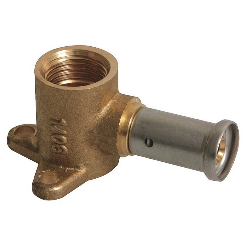 Водорозетка латунная HENCO 2P Дн14x1/2″ Ру16 укороченная 35 мм, внутренняя резьба/пресс
