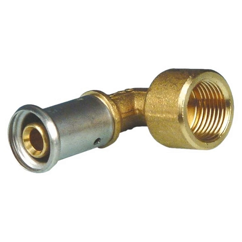 Угольник латунный HENCO 6P 90° Дн20x3/4″ Ру16 внутренняя резьба/пресс