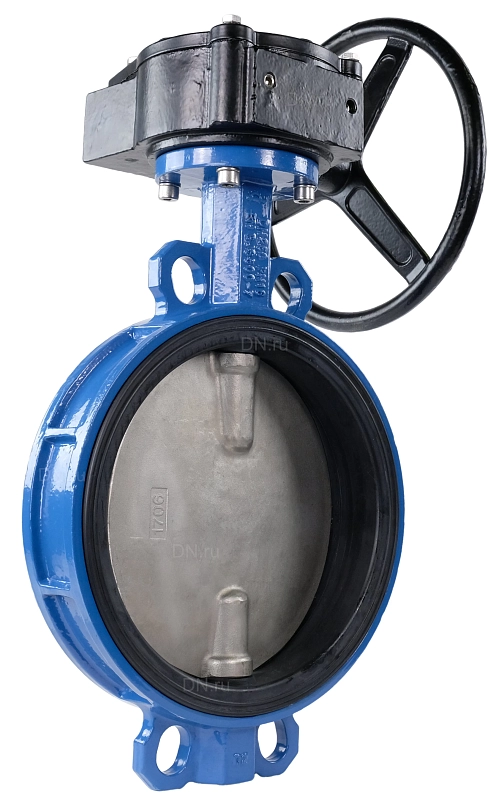 Затвор дисковый поворотный Tecofi VPI 4449-08 Ду250 Ру16 межфланцевый, корпус - ковкий чугун EN-GJS-500-7, диск - нержавеющая сталь CF8M, уплотнение - EPDM, с редуктором