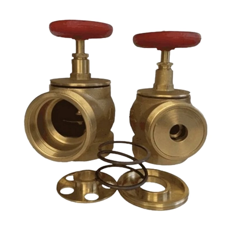 Клапан пожарный Апогей КПЛМ 65-1 Ду65 Ру16 угловой 90° муфта / цапка с регулятором расхода, латунь