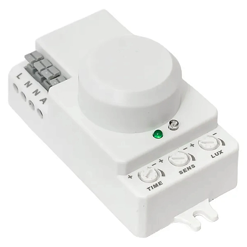 Датчик движения EKF PROxima MW-700 1000Вт до 8м микроволновый, универсальный, обзор 360°, радиус действия до 8м, IP20, белый dd-mw-700